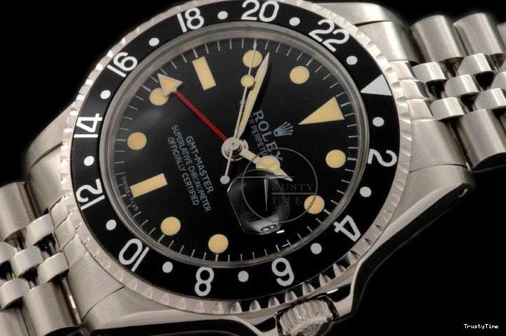 0428 ROLGMT017C – Vintage GMT SS Black Bezel Jubilee Swiss Eta 2836- Original 980